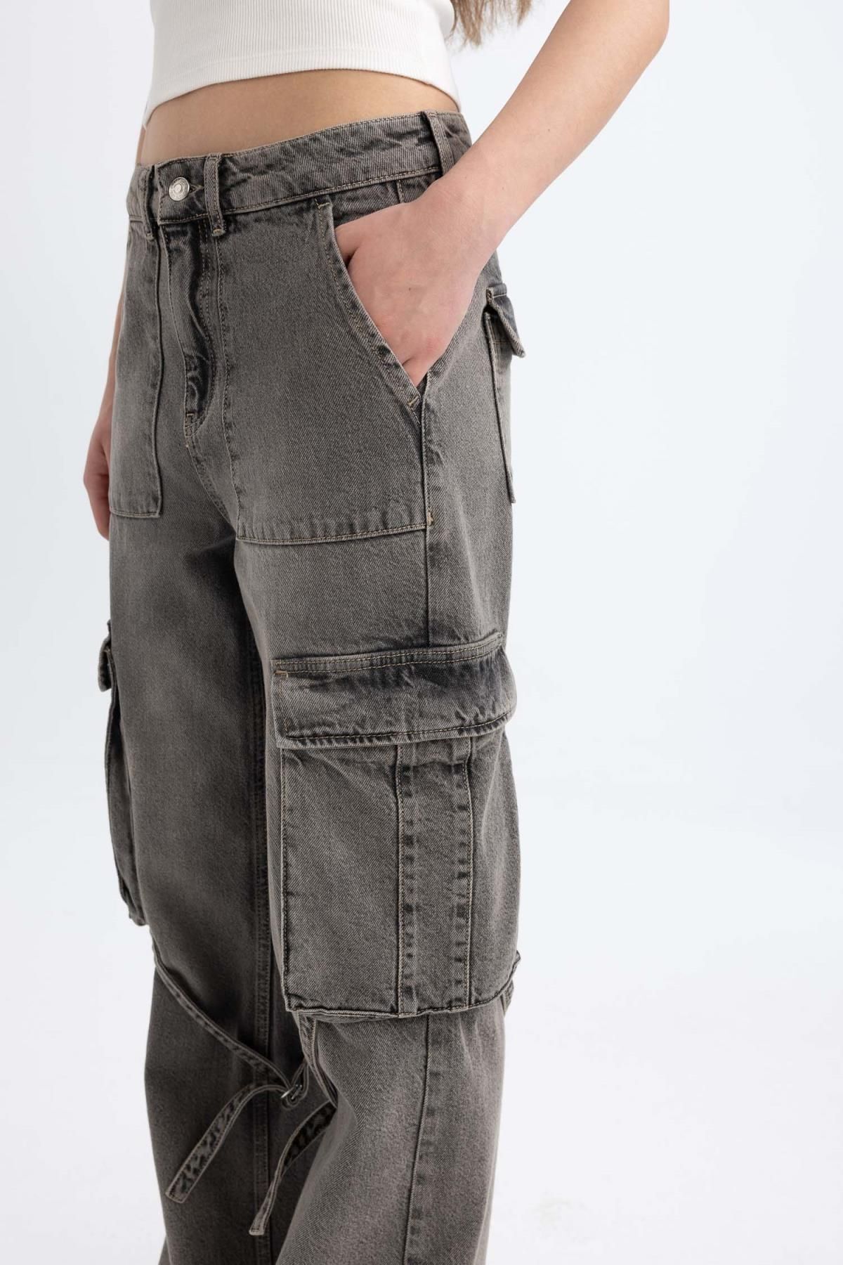 Wide Leg Kargo Yüksek Bel Uzun Jean Pantolon C1145ax24sp Wide Leg Kargo Yüksek Bel Uzun Jean Pantolon C1145ax24sp