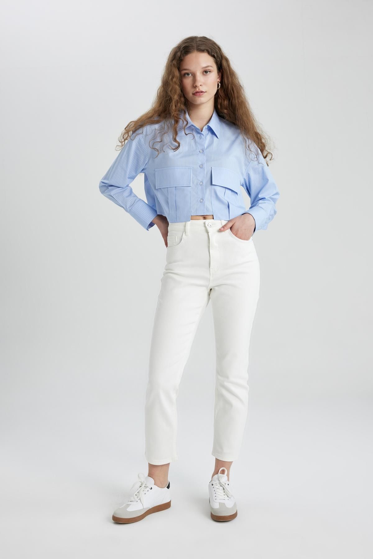 Mary Vintage Straight Fit Yüksek Bel Bilek Boy Beyaz Jean Pantolon C1318ax24sm Mary Vintage Straight Fit Yüksek Bel Bilek Boy Beyaz Jean Pantolon C1318ax24sm