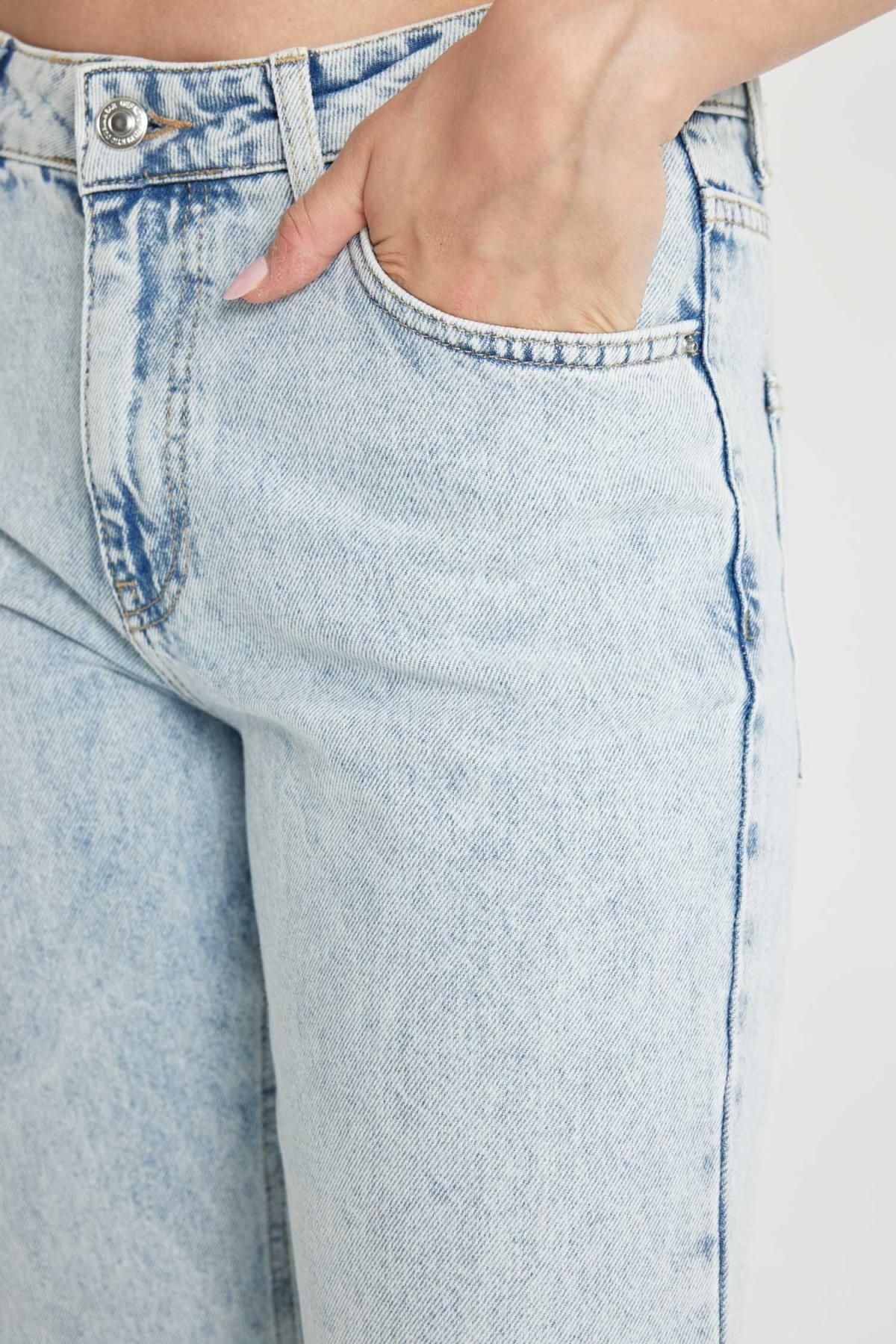 Straight Fit Normal Bel Bilek Boy Jean Yıkamalı Pantolon D2614AX24HS Straight Fit Normal Bel Bilek Boy Jean Yıkamalı Pantolon D2614AX24HS