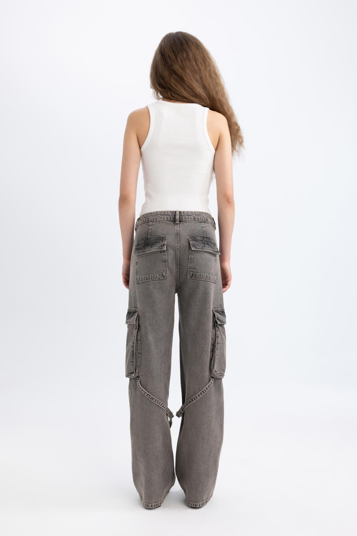 Wide Leg Kargo Yüksek Bel Uzun Jean Pantolon C1145ax24sp Wide Leg Kargo Yüksek Bel Uzun Jean Pantolon C1145ax24sp