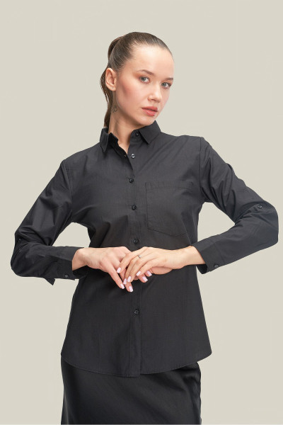 The Pery Siyah Slim Fit Pamuklu Gömlek The Pery Siyah Slim Fit Pamuklu Gömlek