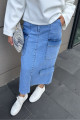 Kargo Cepli Denim Etek - Mavi Kargo Cepli Denim Etek - Mavi