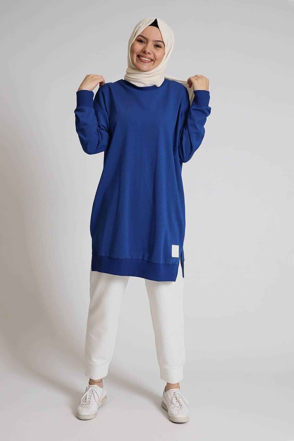 Puane Loreen 30644 2 Iplik Sax Mavi Tunik Aly's Butik