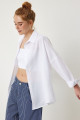 Oversize Basic Gömlek Beyaz Ldd0003 Oversize Basic Gömlek Beyaz Ldd0003