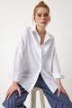 Oversize Basic Gömlek Beyaz Ldd0003 Oversize Basic Gömlek Beyaz Ldd0003