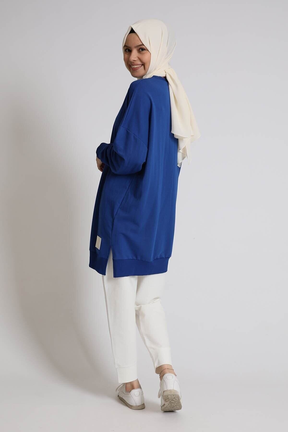 Puane Loreen 30644 2 Iplik Sax Mavi Tunik Aly's Butik
