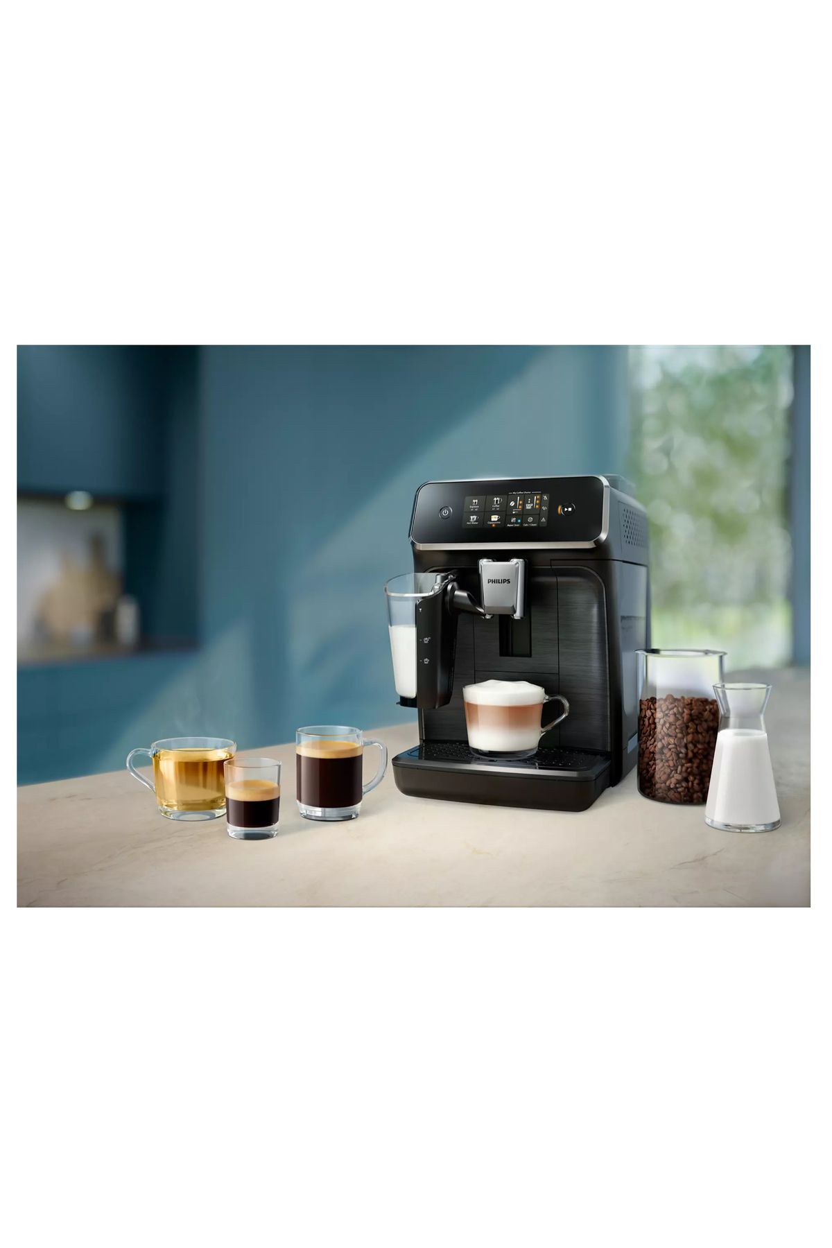 Süt Sistemli Kolay Temizlenen Premium Özellikli Parlak siyah Espresso Makinası Süt Sistemli Kolay Temizlenen Premium Özellikli Parlak siyah Espresso Makinası