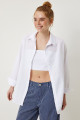 Oversize Basic Gömlek Beyaz Ldd0003 Oversize Basic Gömlek Beyaz Ldd0003
