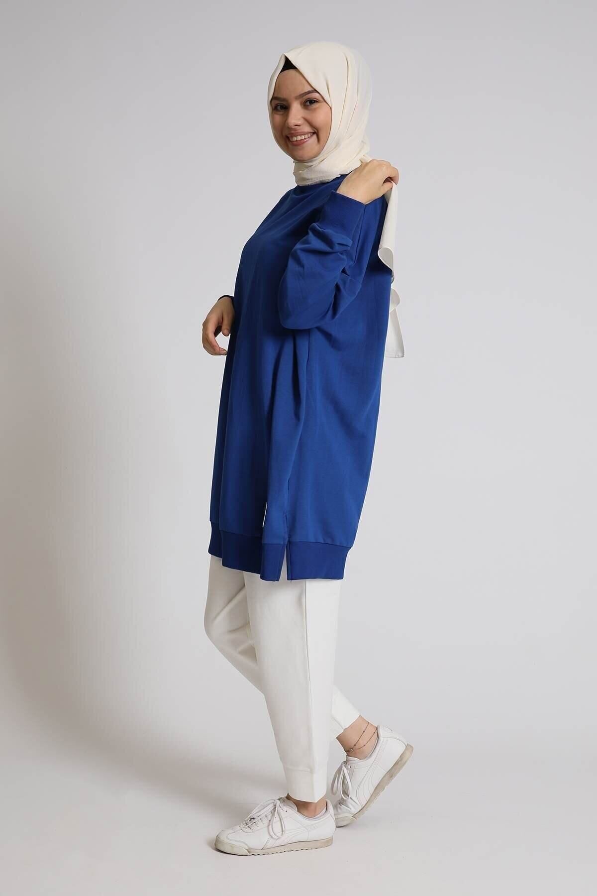 Puane Loreen 30644 2 Iplik Sax Mavi Tunik Aly's Butik