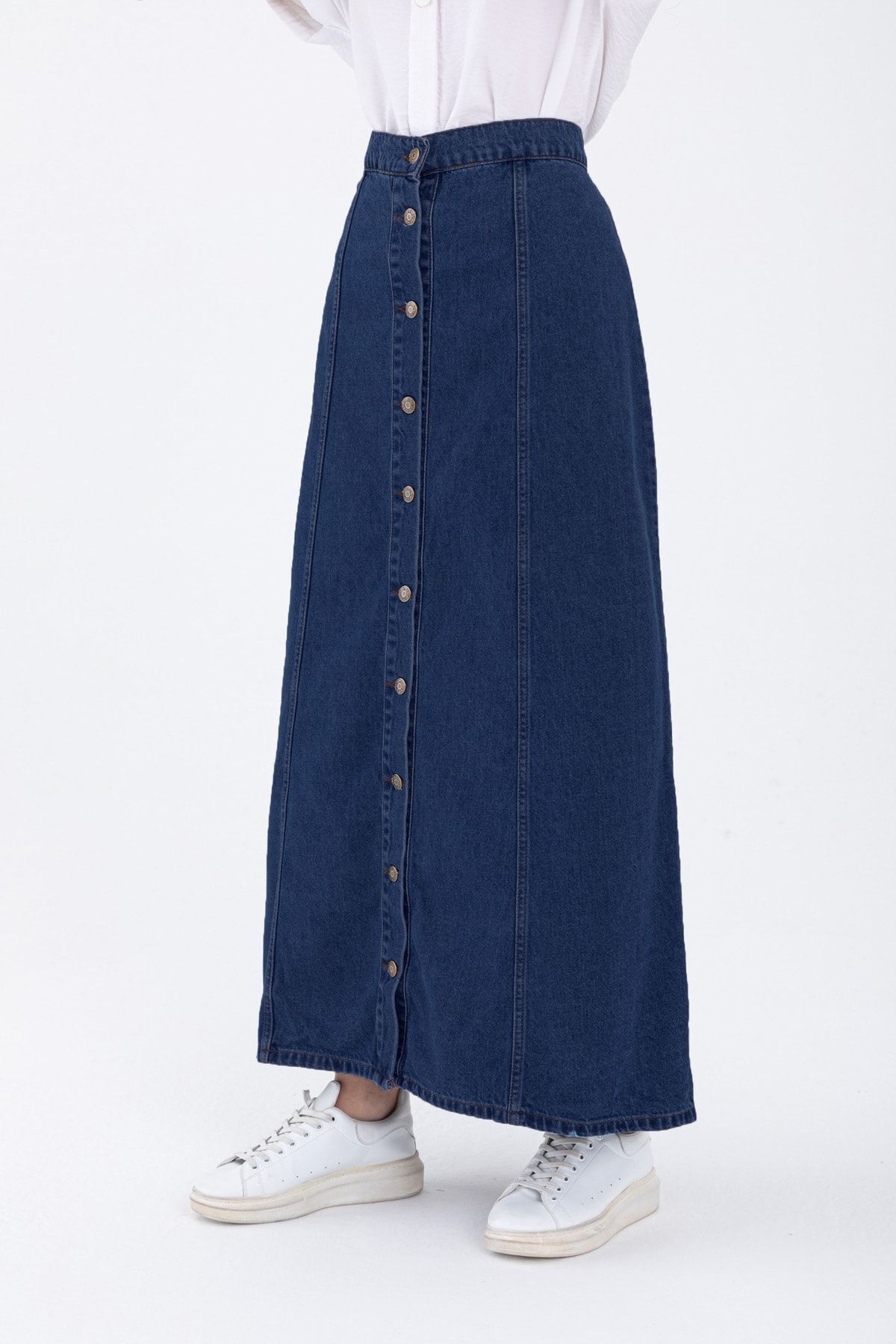 Maxi Indigo Kot Etek Maxi Indigo Kot Etek