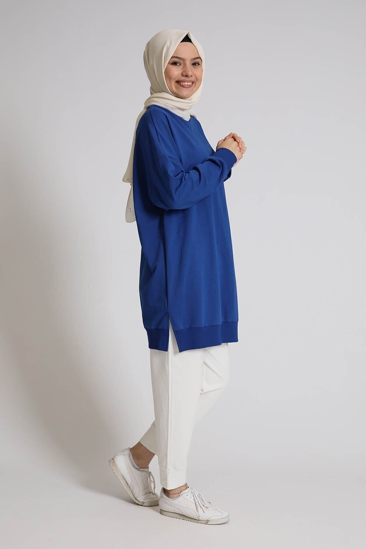 Puane Loreen 30644 2 Iplik Sax Mavi Tunik Aly's Butik
