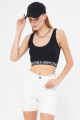 Kadın Siyah Beli Lastik Detaylı Crop Bluz ARM-24Y001104 Kadın Siyah Beli Lastik Detaylı Crop Bluz ARM-24Y001104
