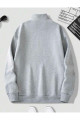 Siyah Ve Gri Dik Yaka Düz Kazak Sweatshirt Siyah Ve Gri Dik Yaka Düz Kazak Sweatshirt