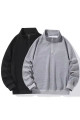 Siyah Ve Gri Dik Yaka Düz Kazak Sweatshirt Siyah Ve Gri Dik Yaka Düz Kazak Sweatshirt