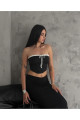 Lizaa Vintage Bağcık ve Korse Detay Crop Lizaa Vintage Bağcık ve Korse Detay Crop