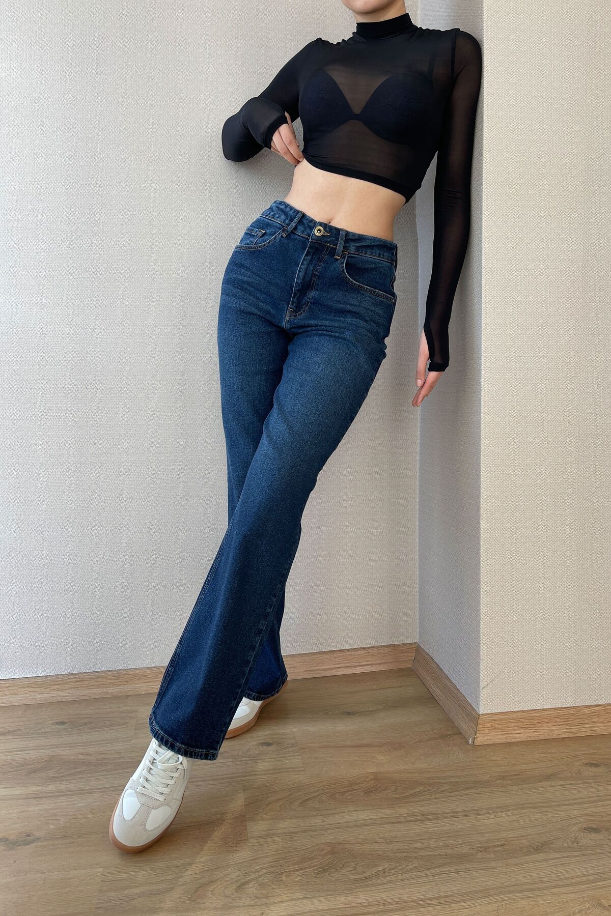 Koyu Mavi Kadın Wide Leg Jean Yüksek Bel Palazzo Likralı Esnek Kot Pantolon Jessica-kymavi Koyu Mavi Kadın Wide Leg Jean Yüksek Bel Palazzo Likralı Esnek Kot Pantolon Jessica-kymavi