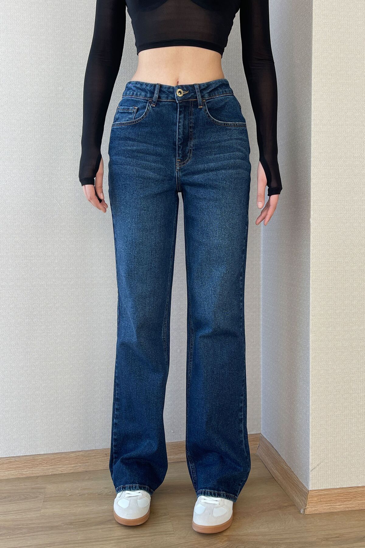 Koyu Mavi Kadın Wide Leg Jean Yüksek Bel Palazzo Likralı Esnek Kot Pantolon Jessica-kymavi Koyu Mavi Kadın Wide Leg Jean Yüksek Bel Palazzo Likralı Esnek Kot Pantolon Jessica-kymavi