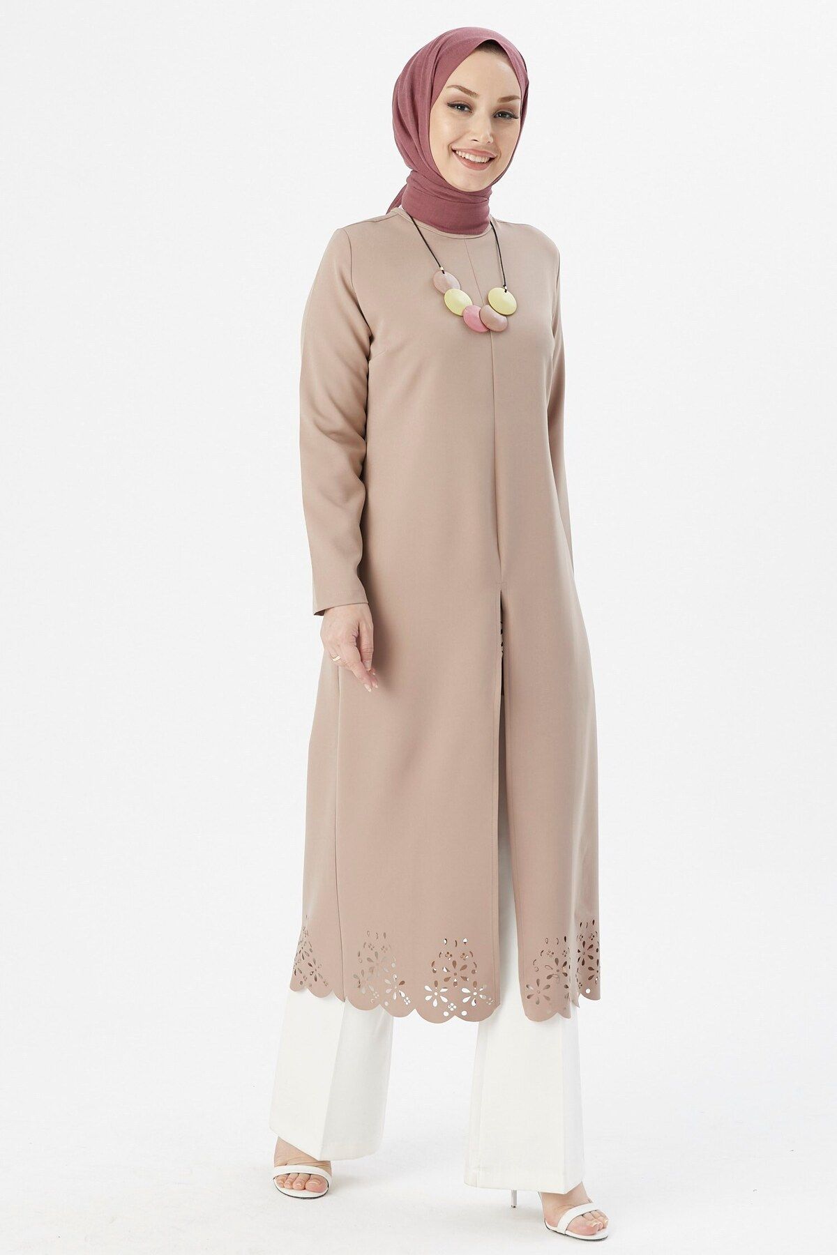 Lazer Kesim Tunik Vizon TFS3546 Lazer Kesim Tunik Vizon TFS3546