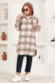 Kapüşonlu Tunik PLV3511 Kahverengi Kapüşonlu Tunik PLV3511 Kahverengi