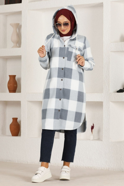 Kapüşonlu Tunik HDL5111 Gri Kapüşonlu Tunik HDL5111 Gri