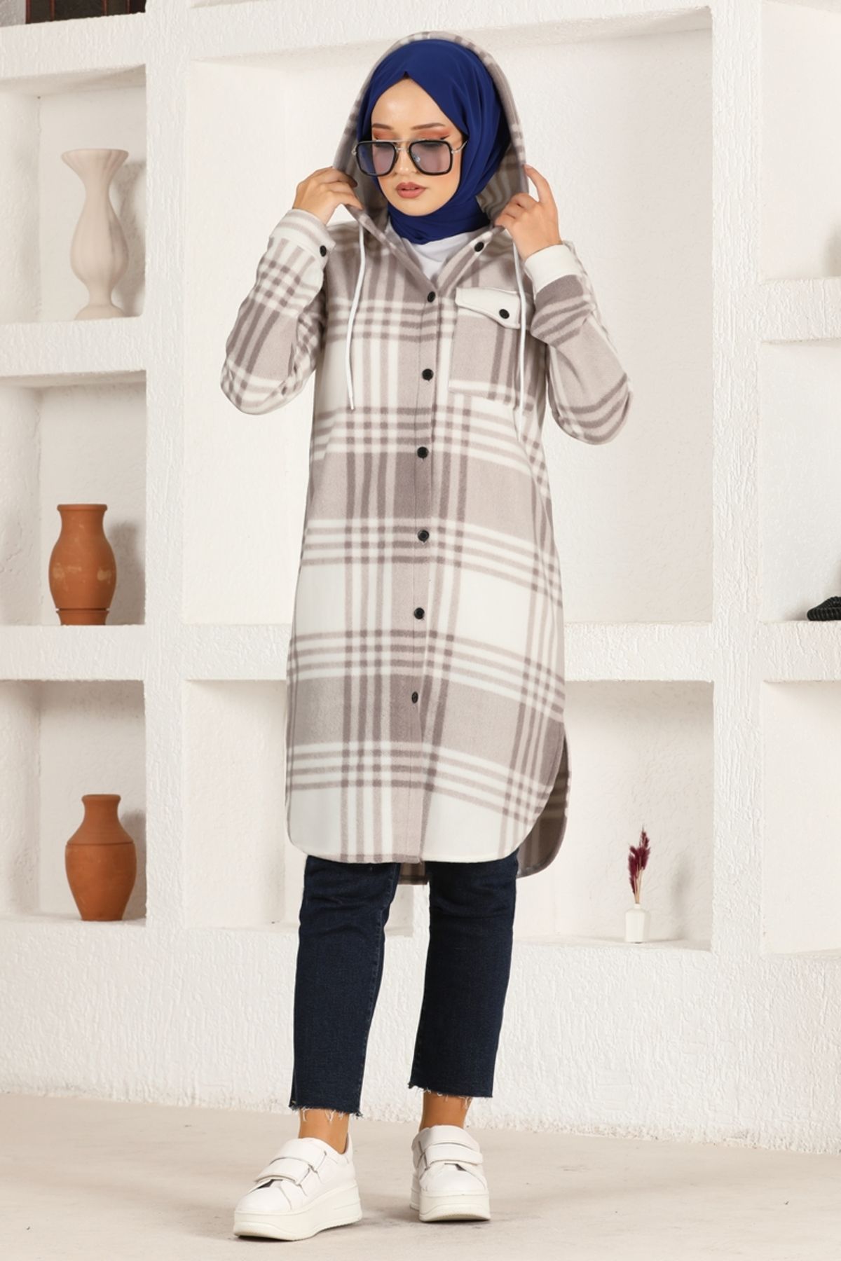 Kapüşonlu Tunik HDL5111 Vizon Kapüşonlu Tunik HDL5111 Vizon