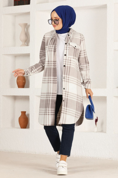 Kapüşonlu Tunik HDL5111 Vizon Kapüşonlu Tunik HDL5111 Vizon