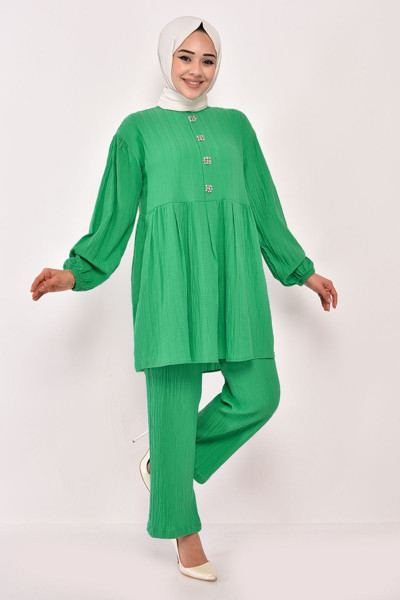 Taş Detay Kombin Yeşil Nfc5149