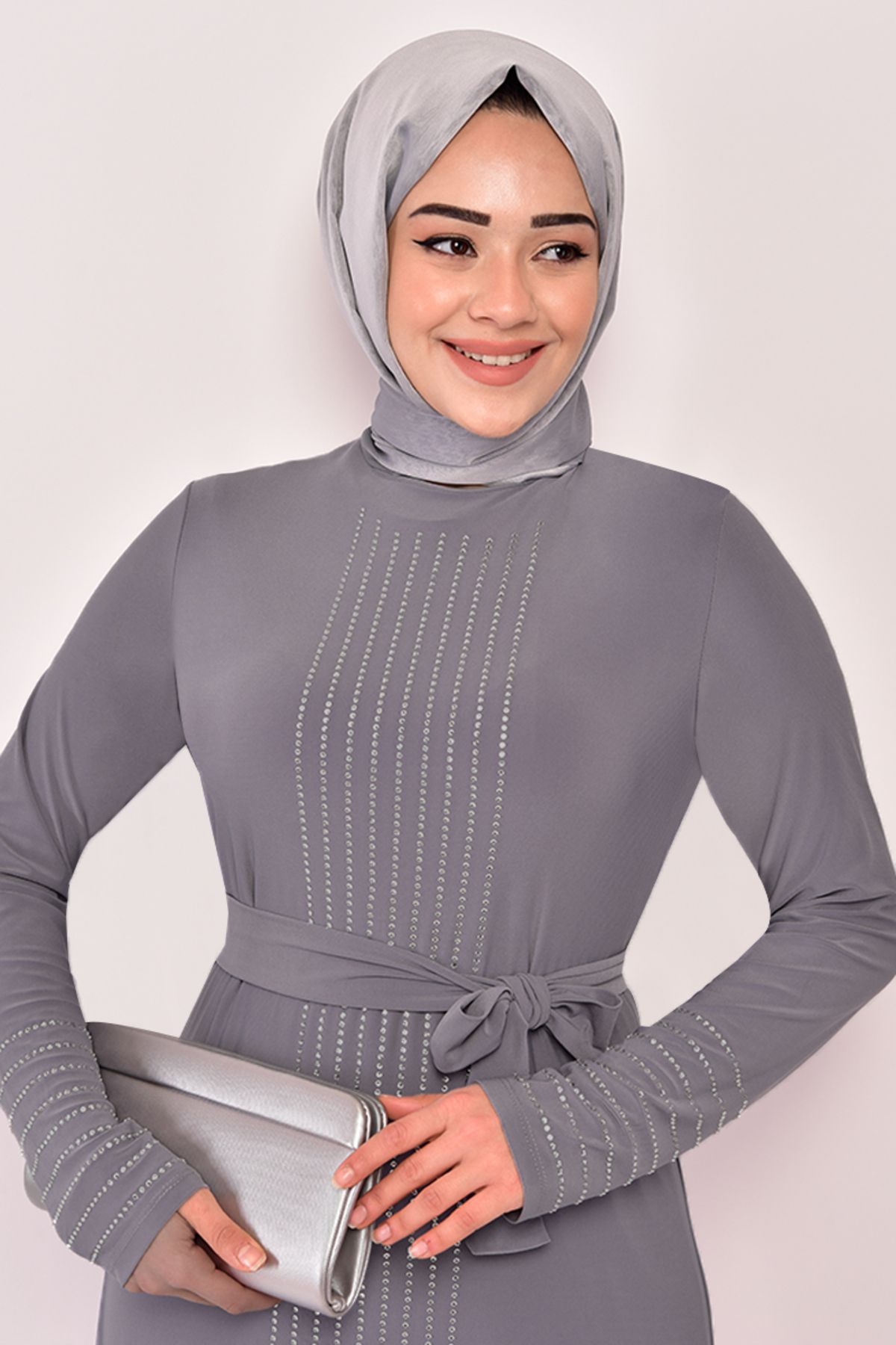 Taş Detay Kombin Gri Asm2585 Taş Detay Kombin Gri Asm2585
