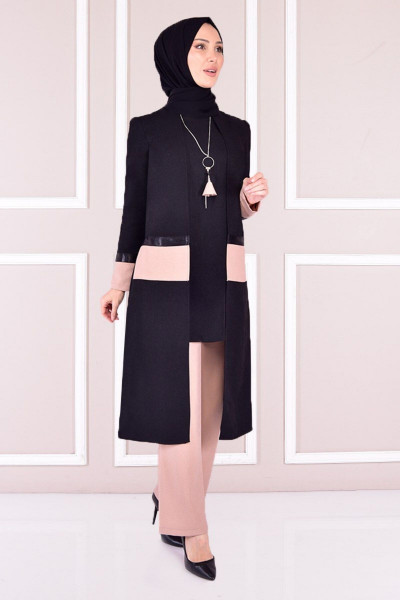 Kolyeli Kombin Siyah Asm2415