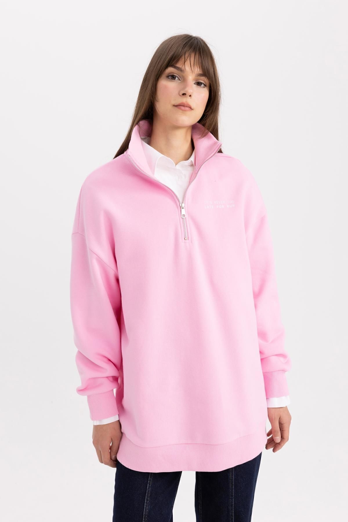 Regular Fit Polo Yaka Baskılı Içi Yumuşak Tüylü Sweatshirt Tunik C5419ax24sp Regular Fit Polo Yaka Baskılı Içi Yumuşak Tüylü Sweatshirt Tunik C5419ax24sp