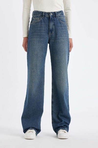 Straight Wide Yüksek Bel Uzun Jean Yıkamalı Pantolon D4317ax24au Straight Wide Yüksek Bel Uzun Jean Yıkamalı Pantolon D4317ax24au