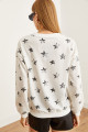 Kadın Varak Beyaz Basic Yumuşak Dokulu Salaş Sweatshirt SWT-19000457 Kadın Varak Beyaz Basic Yumuşak Dokulu Salaş Sweatshirt SWT-19000457