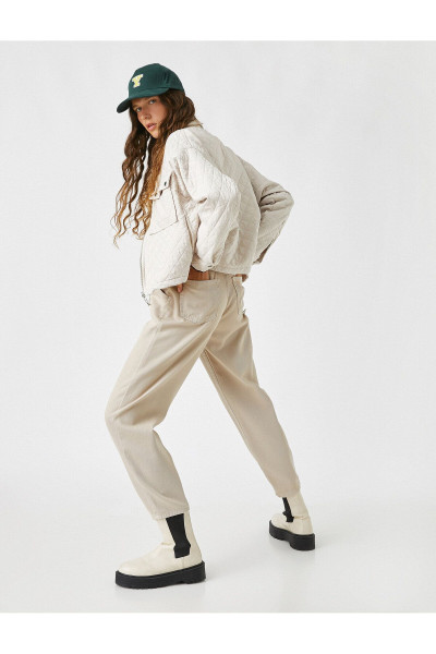 Yüksek Bel Pamuklu Slouchy Pantolon Yüksek Bel Pamuklu Slouchy Pantolon