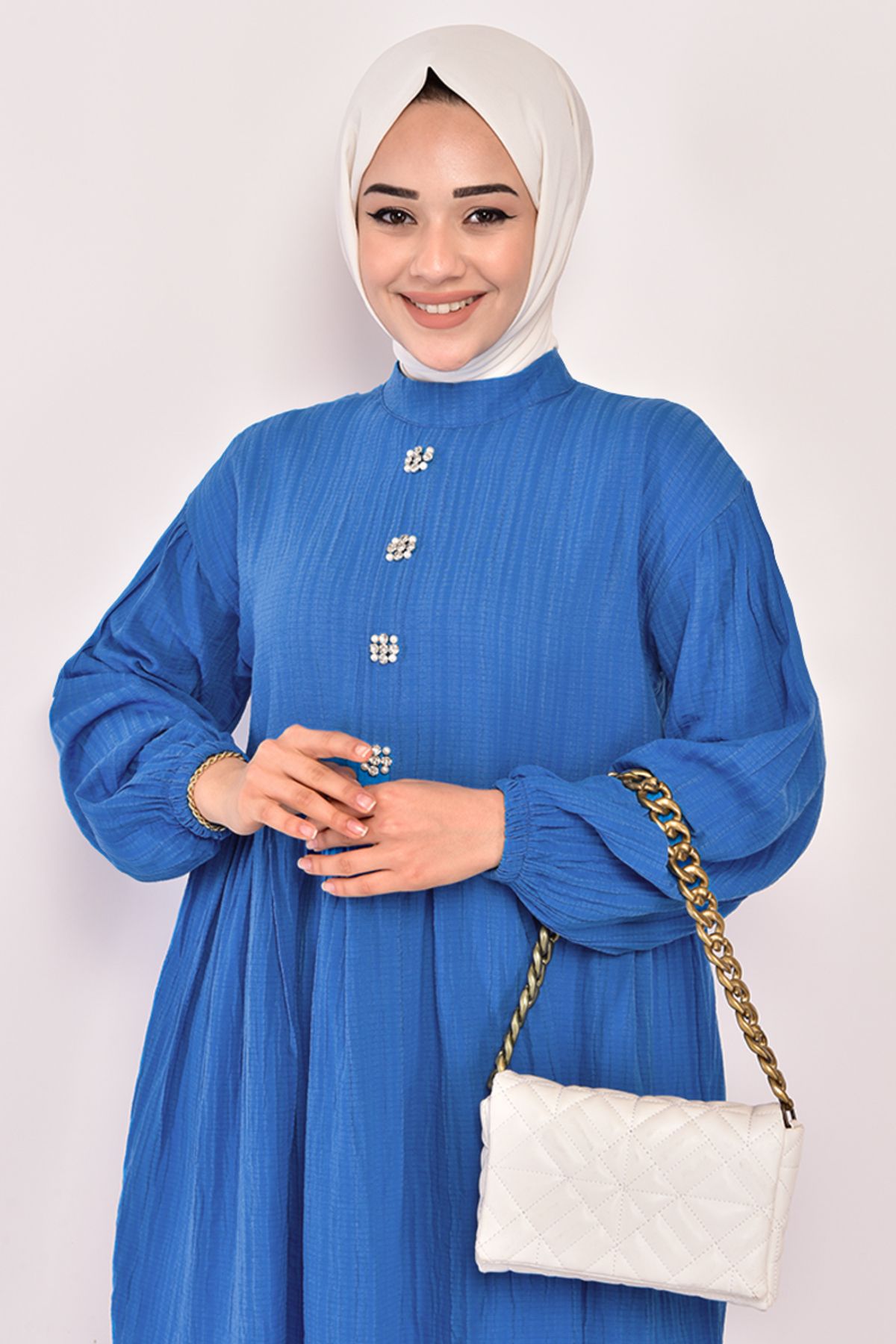 Taş Detay Kombin Mavi Nfc5149 Taş Detay Kombin Mavi Nfc5149