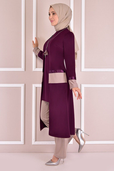 Kolyeli Kombin Mürdüm Asm2325