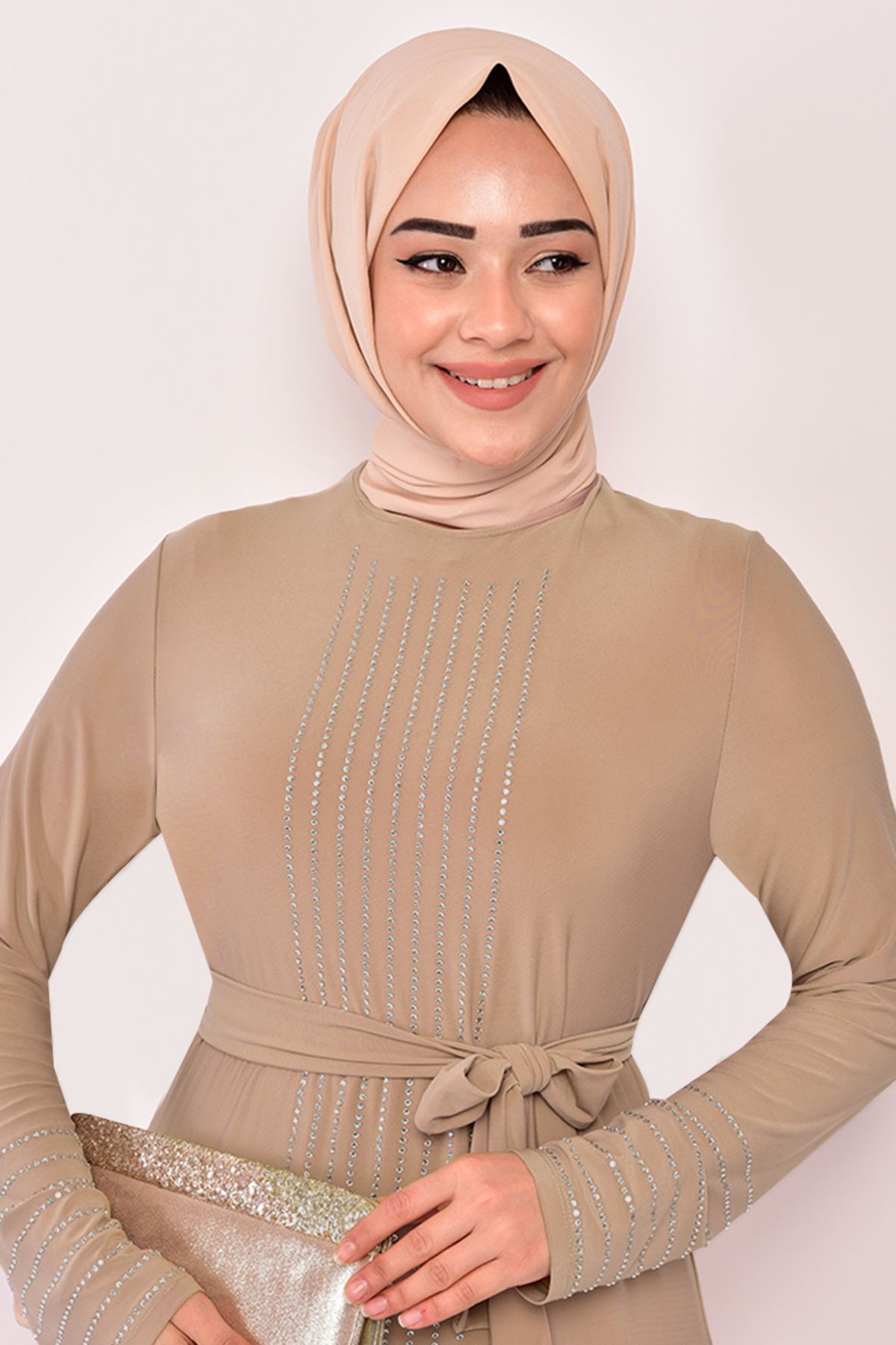 Taş Detay Kombin Vizon Asm2585 Taş Detay Kombin Vizon Asm2585