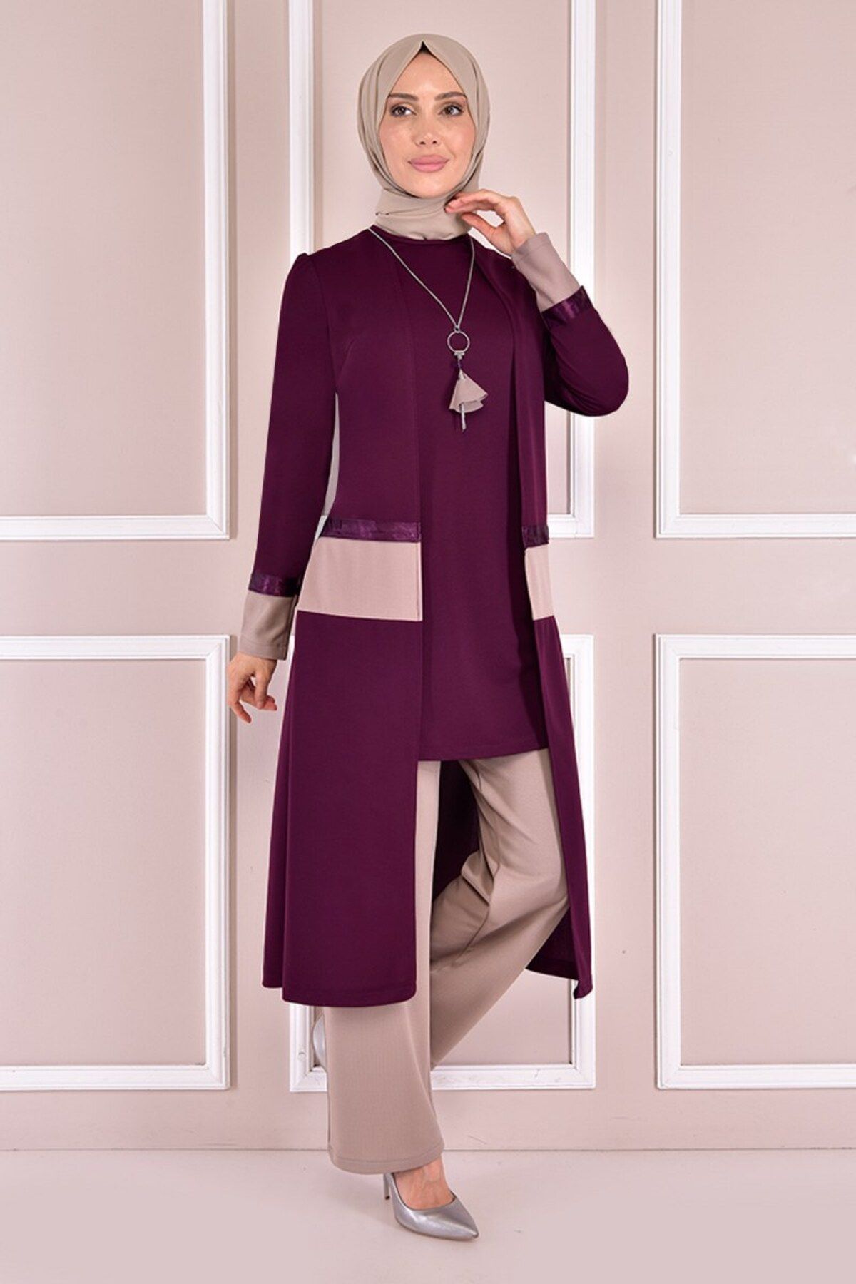 Kolyeli Kombin Mürdüm Asm2325 Kolyeli Kombin Mürdüm Asm2325