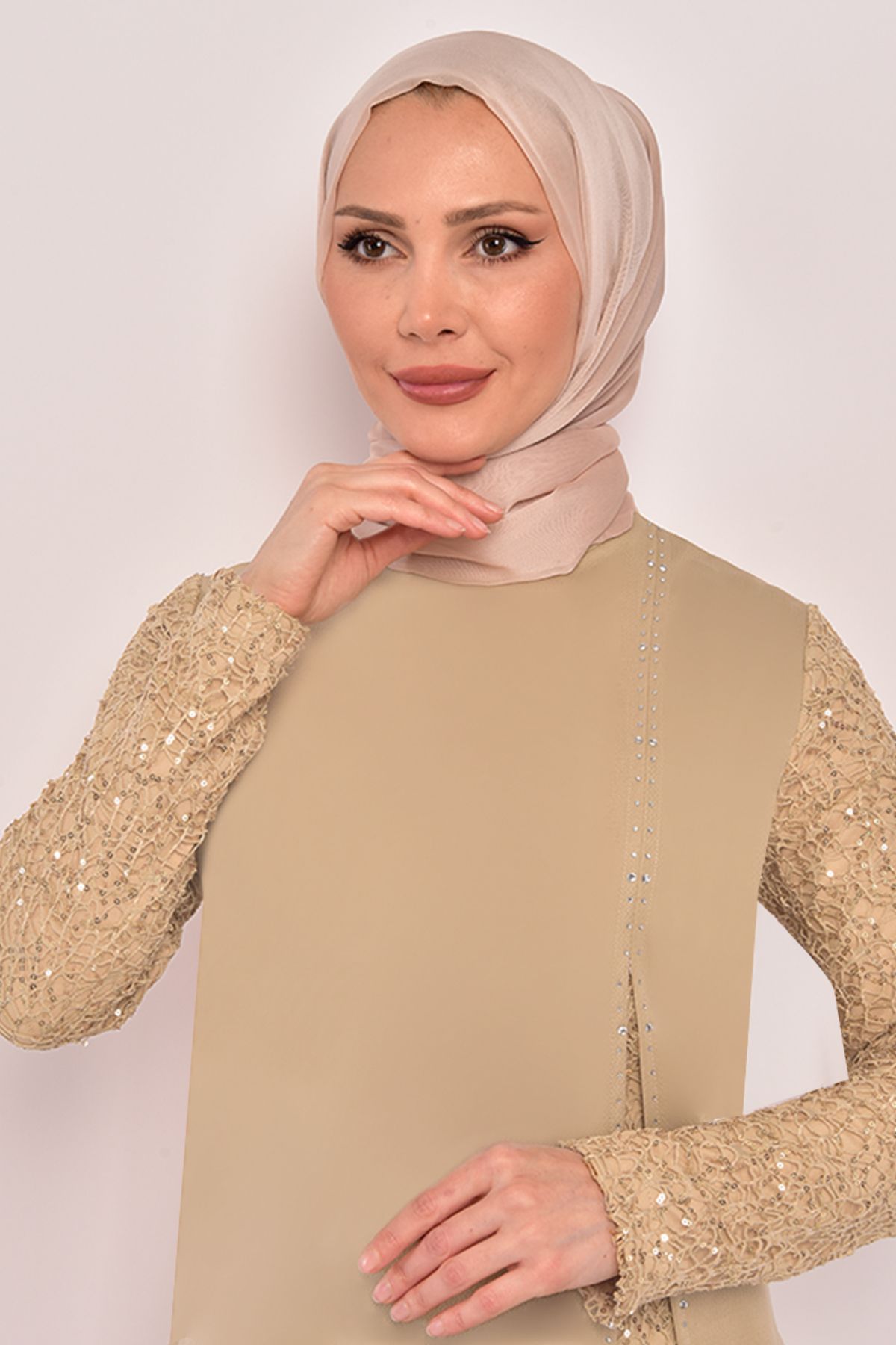 Taşlı Kombin Bej ASM2182 Taşlı Kombin Bej ASM2182