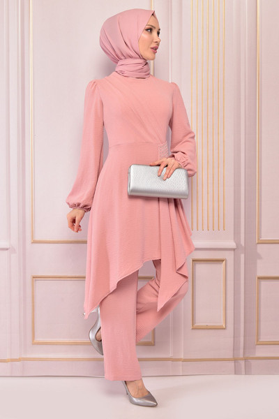 Taş Detay Kombin Pudra Asm2527