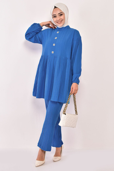 Taş Detay Kombin Mavi Nfc5149