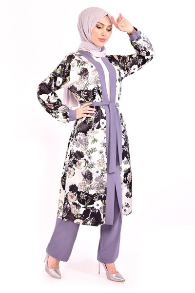 Saten Kombin Gri Cml9814