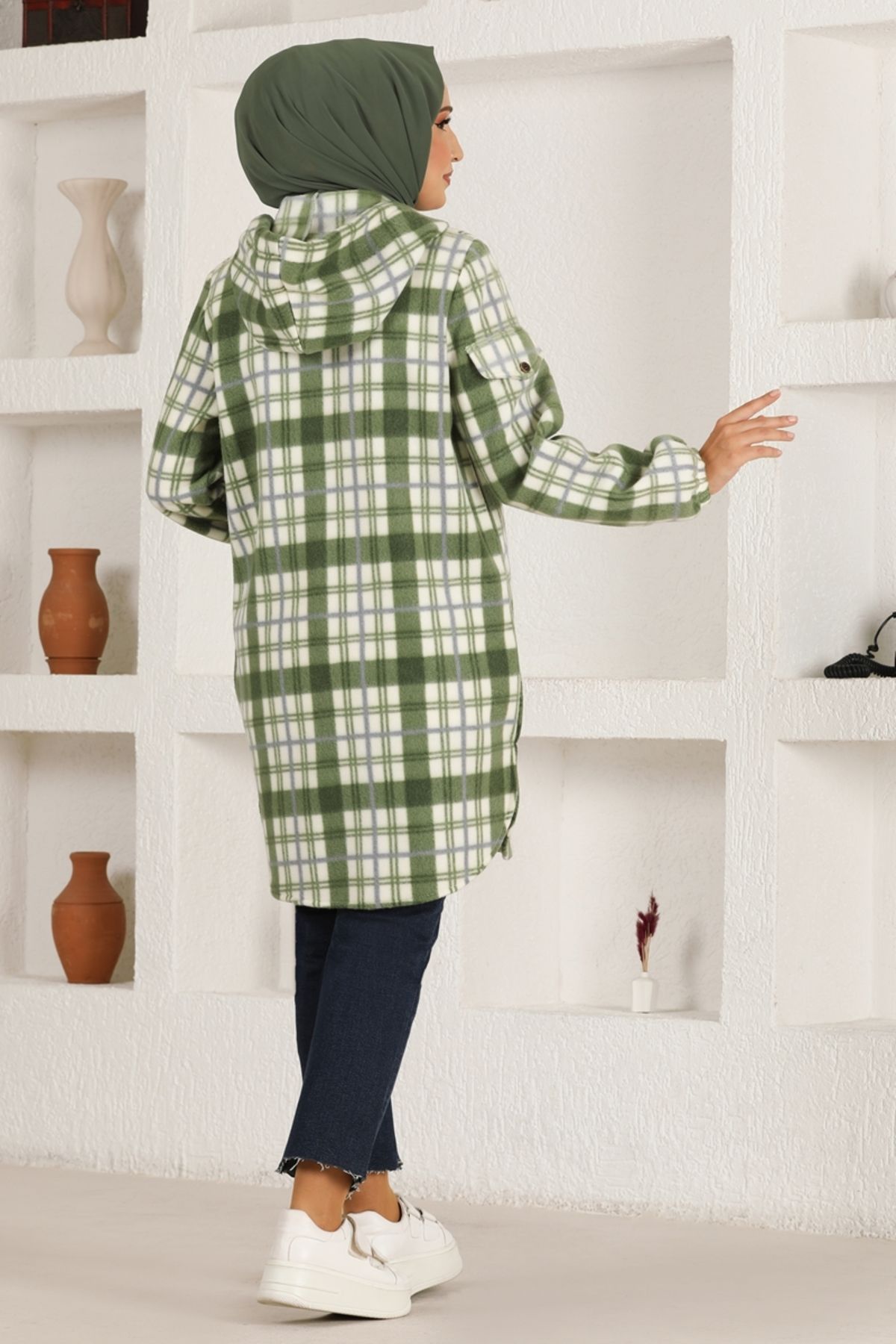 Kapüşonlu Triko Tunik HDL5150 Haki Kapüşonlu Triko Tunik HDL5150 Haki