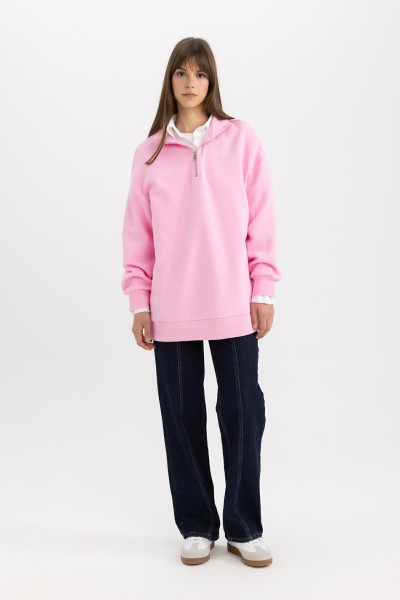 Regular Fit Polo Yaka Baskılı Içi Yumuşak Tüylü Sweatshirt Tunik C5419ax24sp Regular Fit Polo Yaka Baskılı Içi Yumuşak Tüylü Sweatshirt Tunik C5419ax24sp