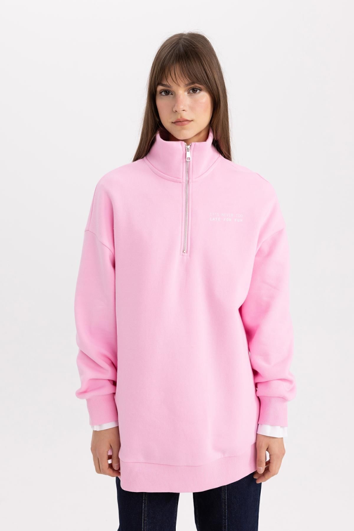 Regular Fit Polo Yaka Baskılı Içi Yumuşak Tüylü Sweatshirt Tunik C5419ax24sp Regular Fit Polo Yaka Baskılı Içi Yumuşak Tüylü Sweatshirt Tunik C5419ax24sp