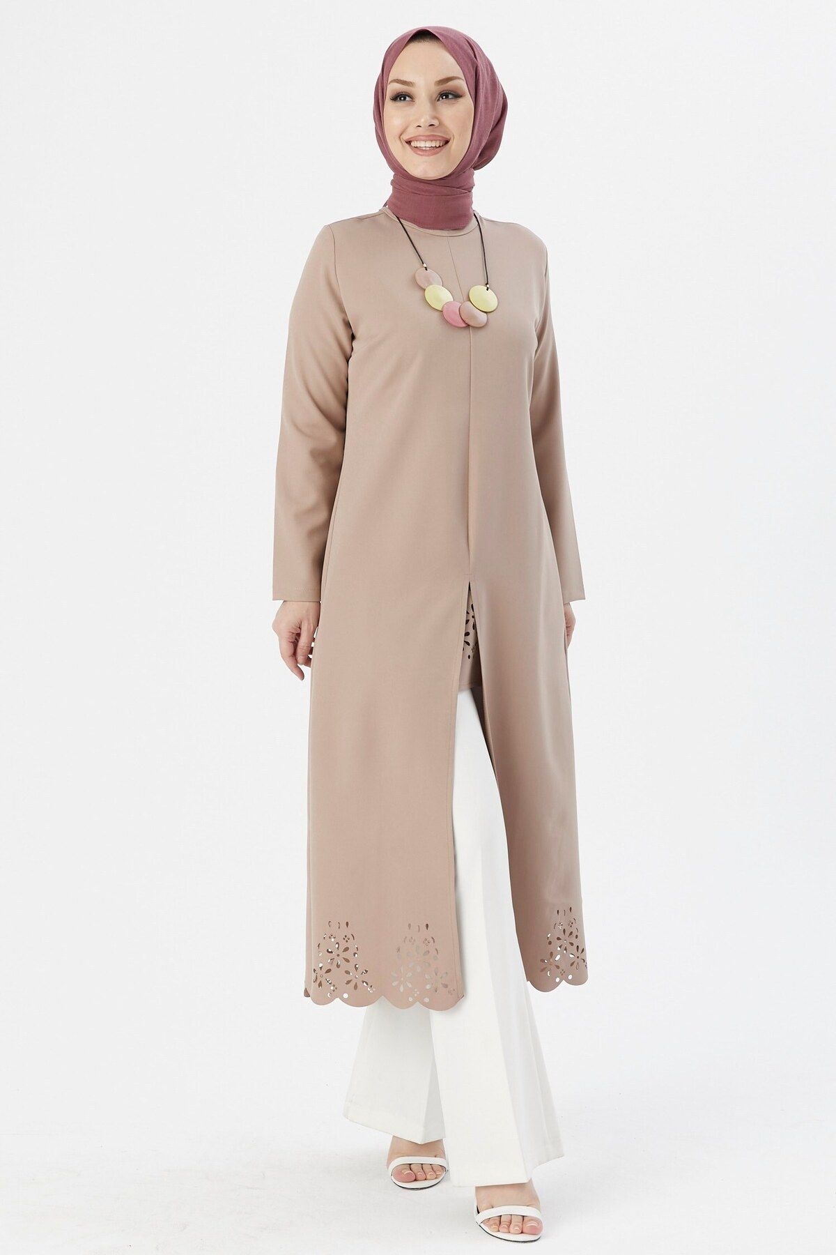 Lazer Kesim Tunik Vizon TFS3546 Lazer Kesim Tunik Vizon TFS3546