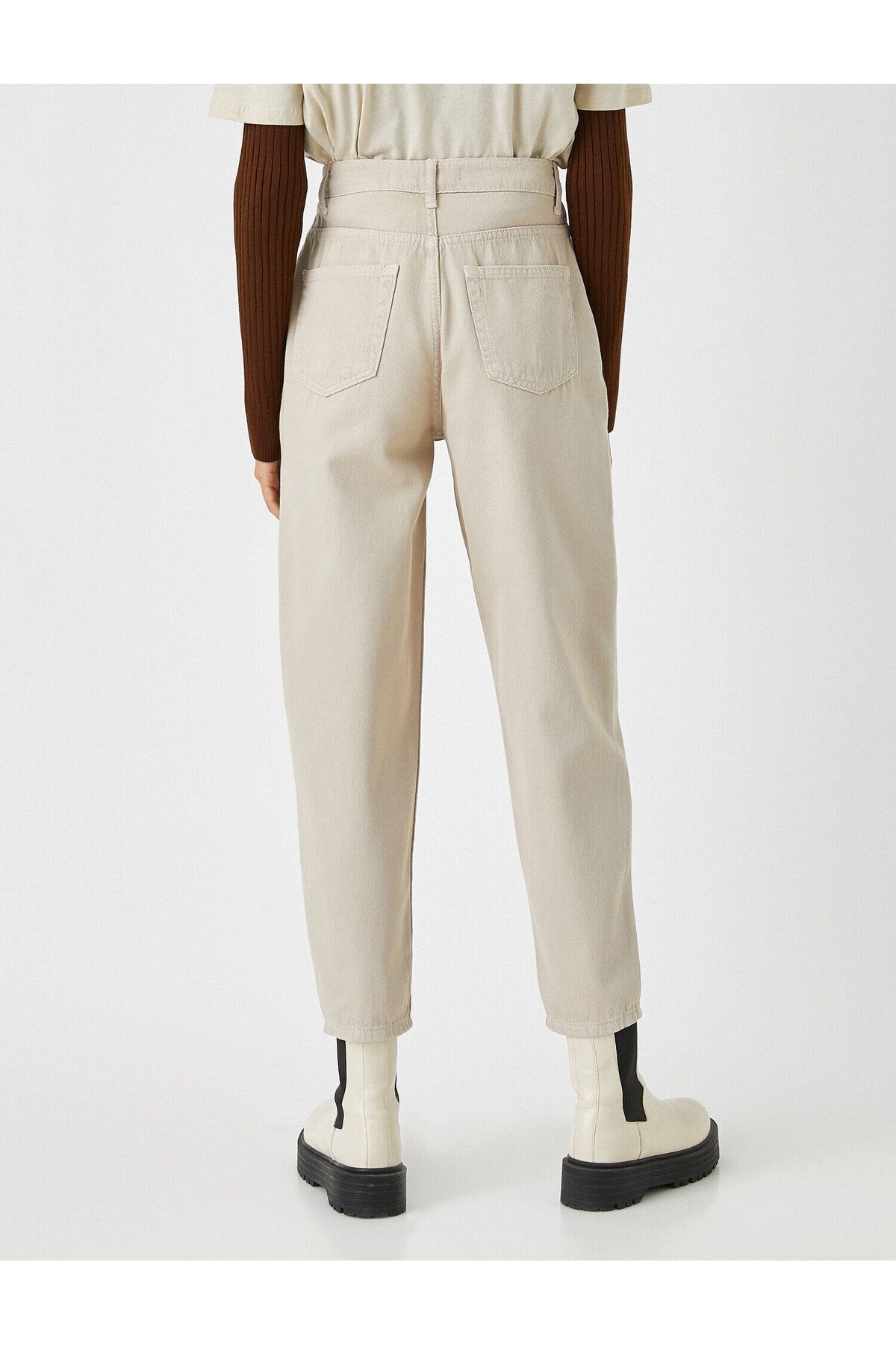 Yüksek Bel Pamuklu Slouchy Pantolon Yüksek Bel Pamuklu Slouchy Pantolon