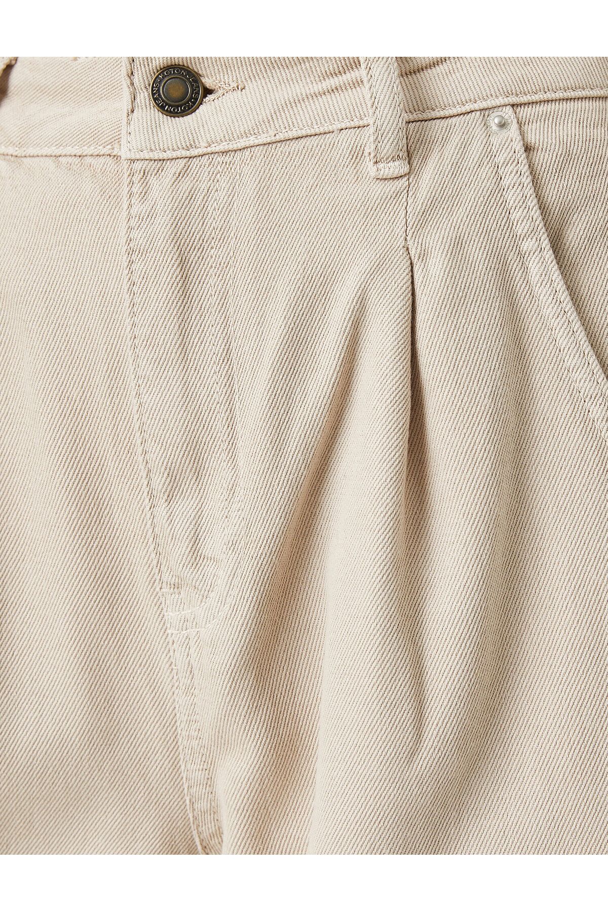 Yüksek Bel Pamuklu Slouchy Pantolon Yüksek Bel Pamuklu Slouchy Pantolon