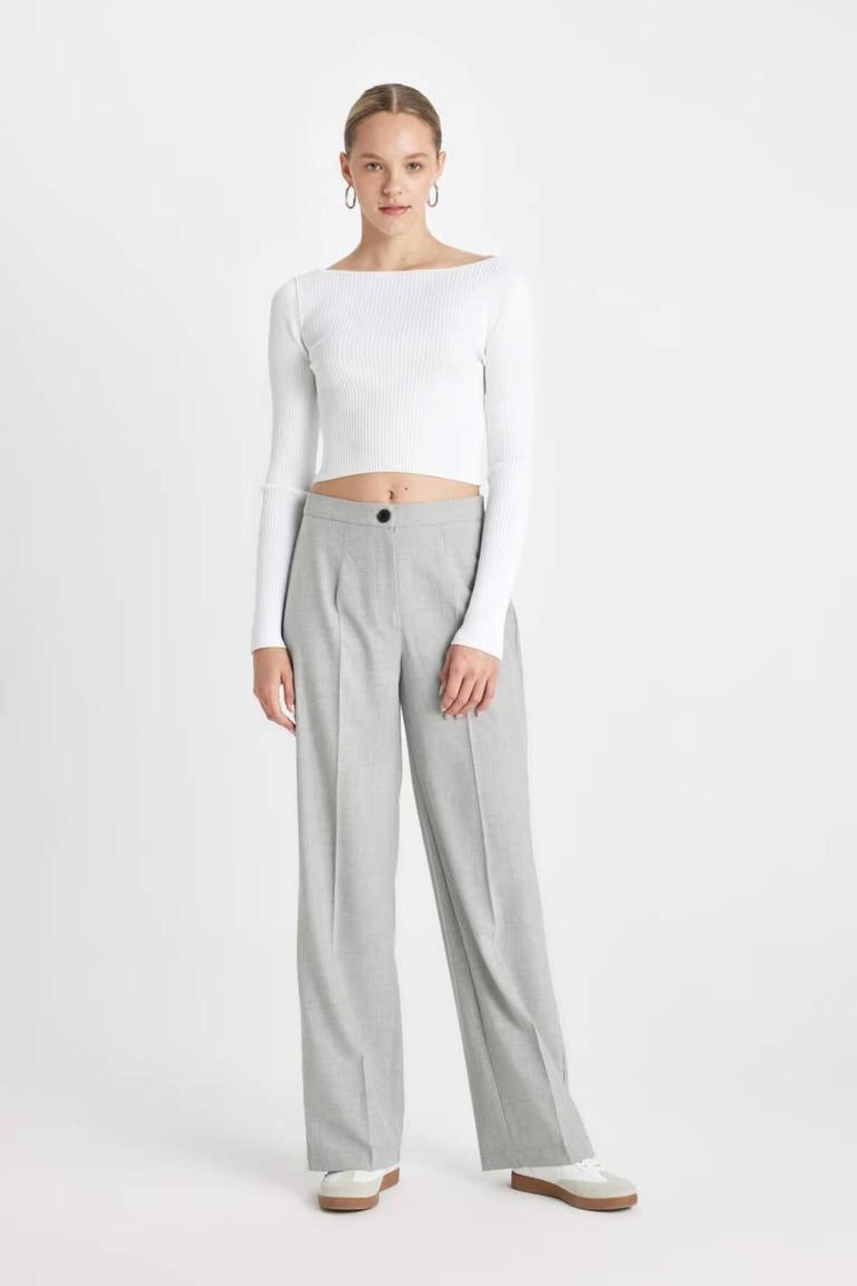 Standart Boy Pantolon Wide Leg Geniş Bol Paça Basic Düz Yüksek Bel C6402ax24au Standart Boy Pantolon Wide Leg Geniş Bol Paça Basic Düz Yüksek Bel C6402ax24au