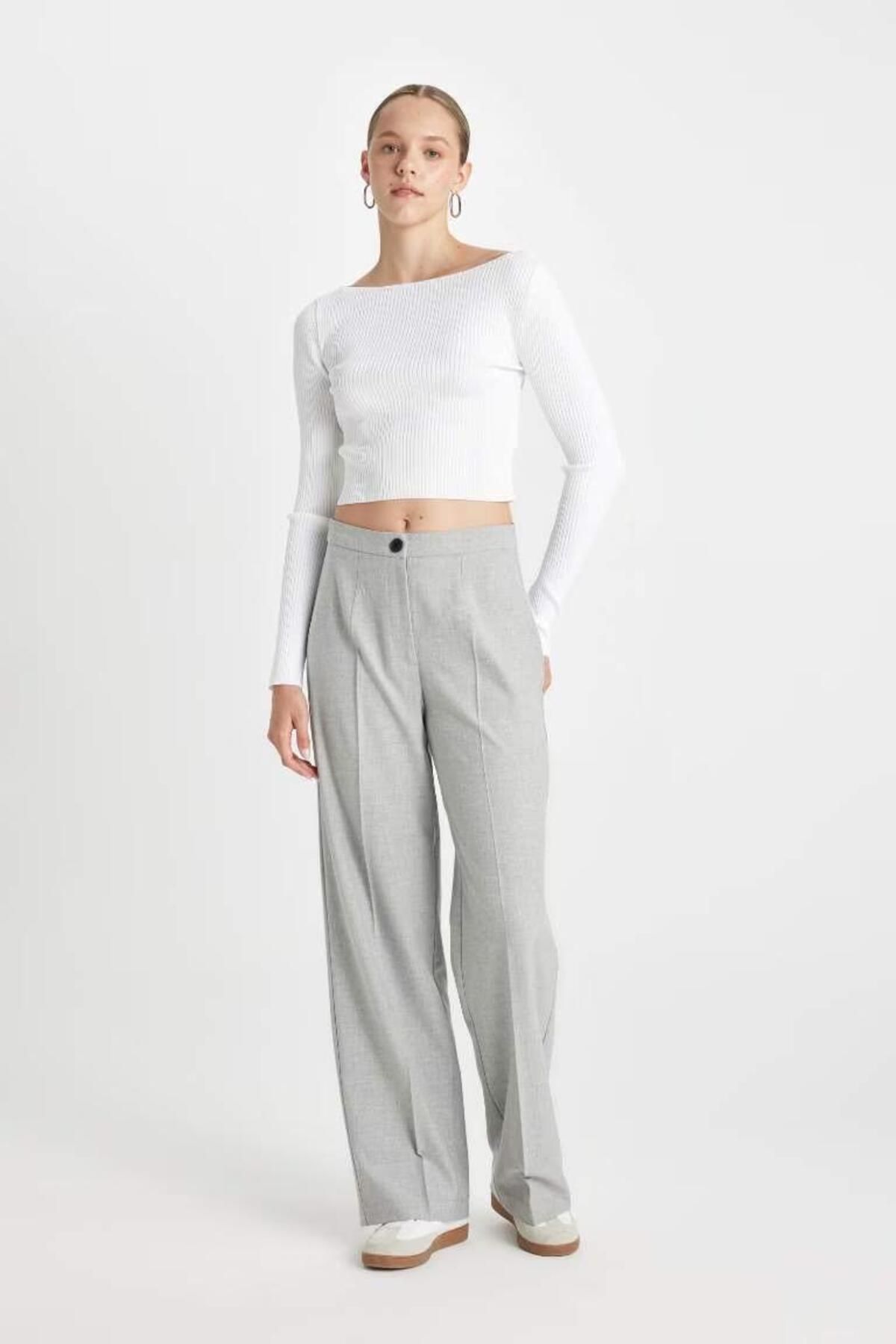 Standart Boy Pantolon Wide Leg Geniş Bol Paça Basic Düz Yüksek Bel C6402ax24au Standart Boy Pantolon Wide Leg Geniş Bol Paça Basic Düz Yüksek Bel C6402ax24au