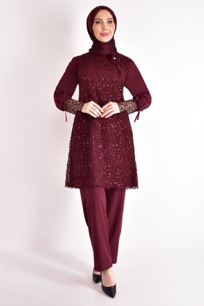 Pullu Kombin Bordo Asm2547 Pullu Kombin Bordo Asm2547